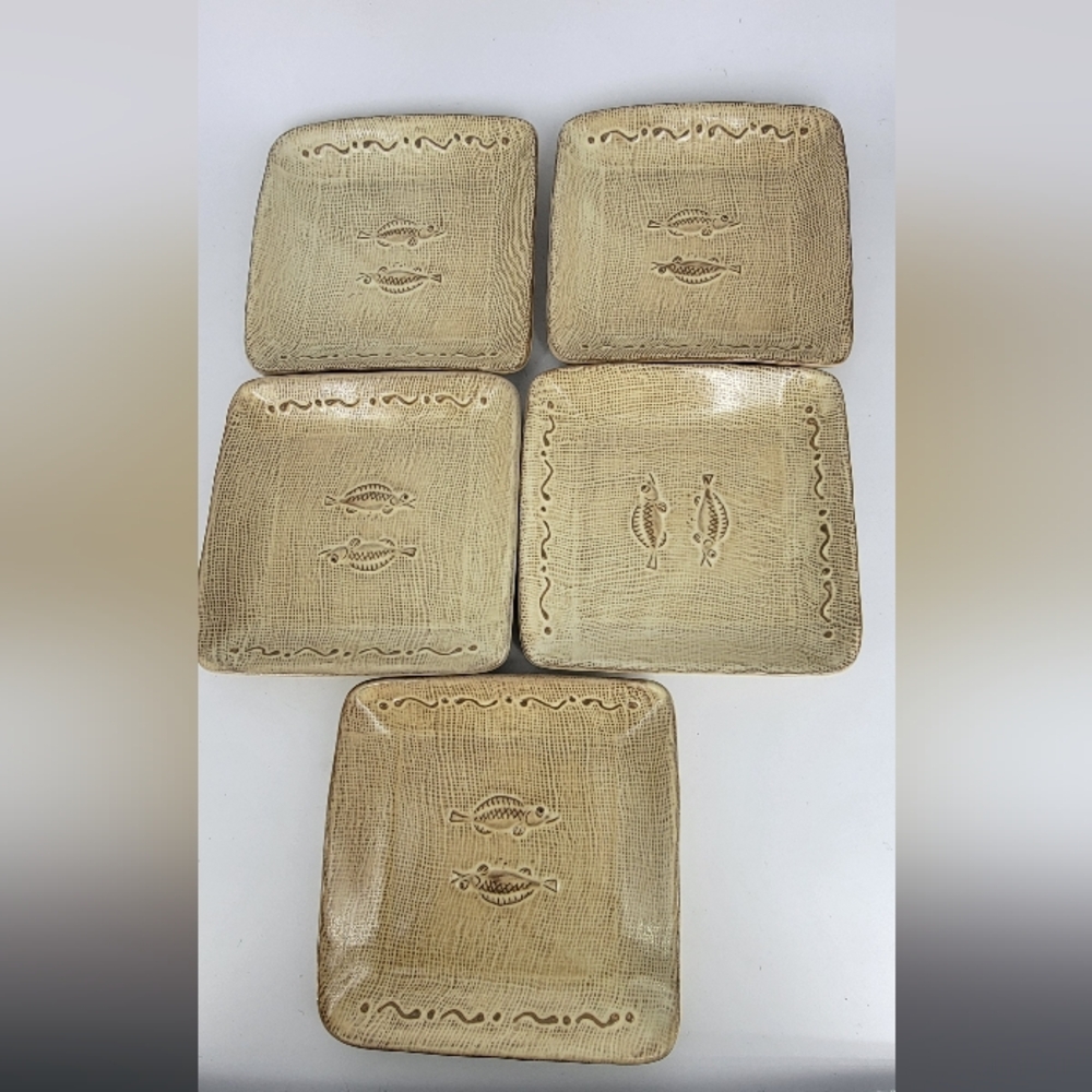 Elegant‎ Tan Square Plates Set